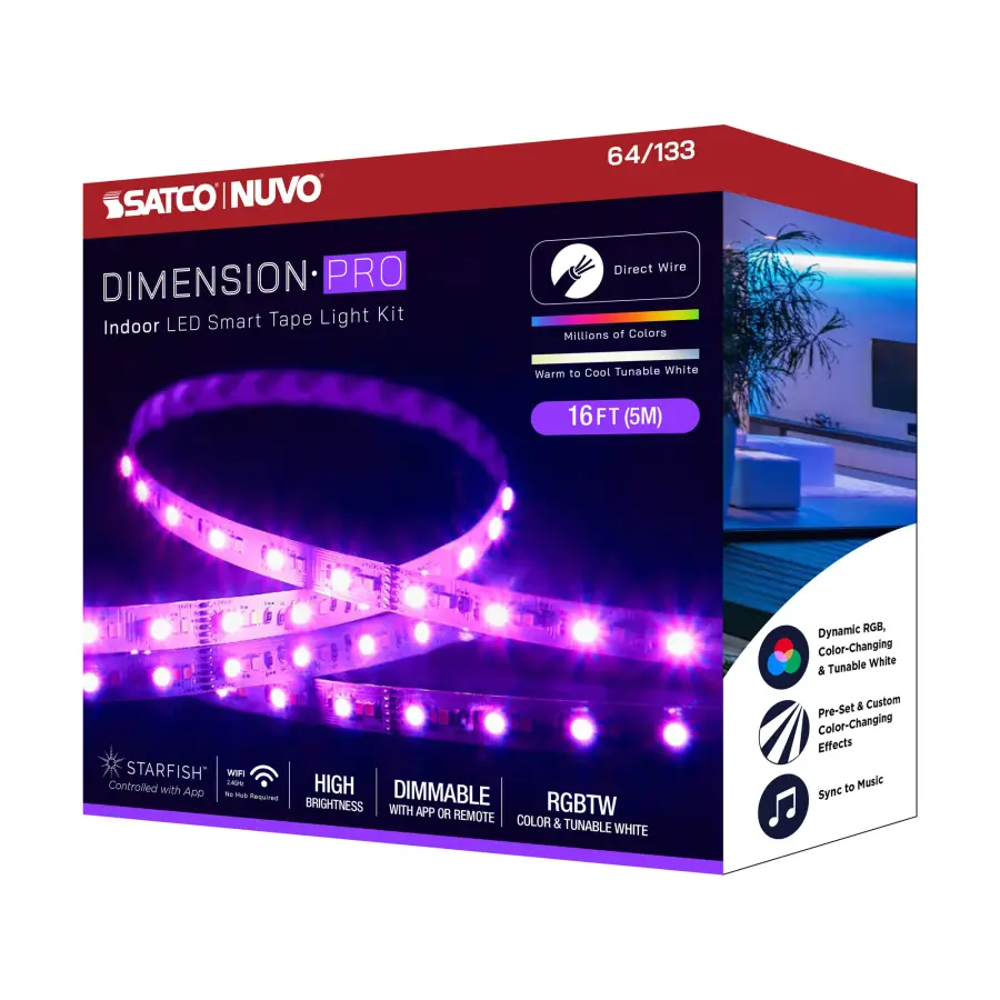 Dimension Pro RGB + Tunable White Smart Tape Light - 16 ft - Image 15