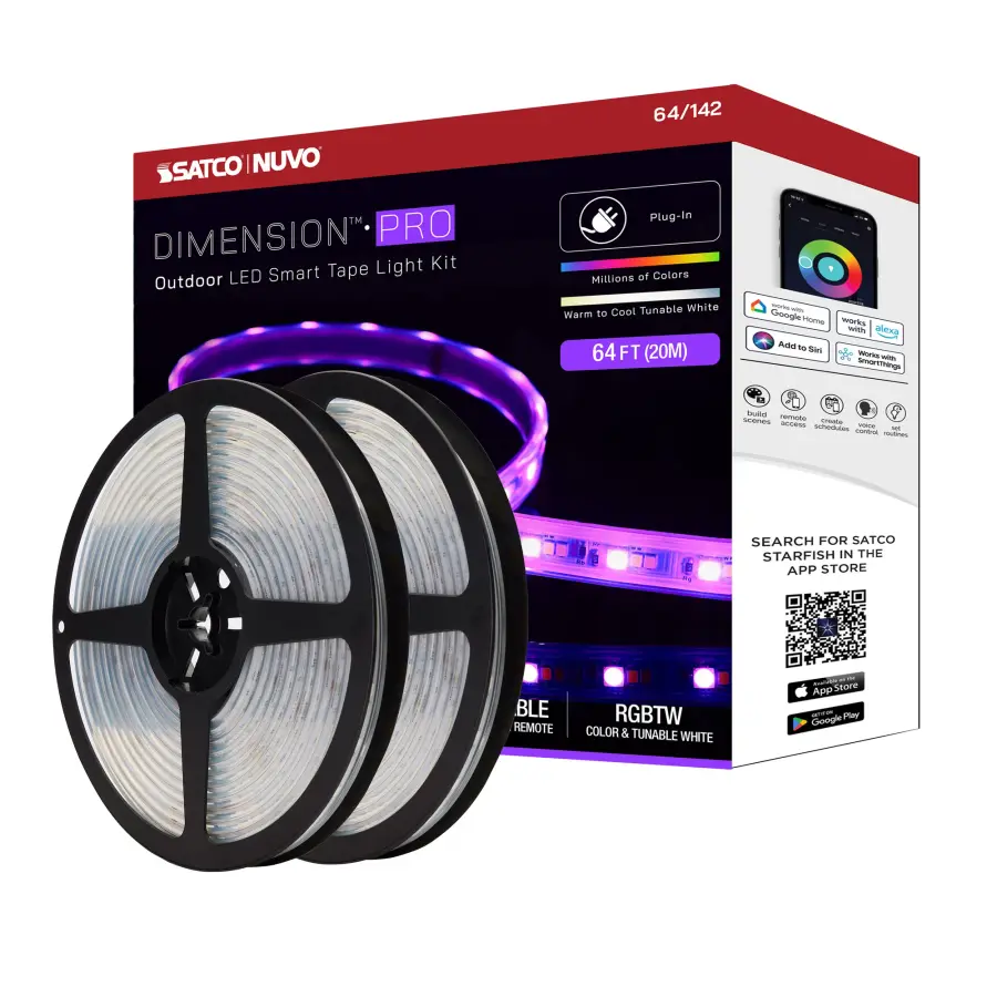 Dimension Pro RGB + Tunable White LED Tape Light - 64 ft - Image 1