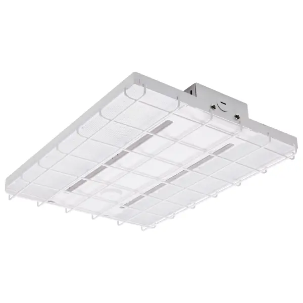 Durable protective cage designed specifically for 1.20-foot LED linear high bay fixtures. Provides impact protection in industrial and commercial environments while maintaining light output. - alternate view