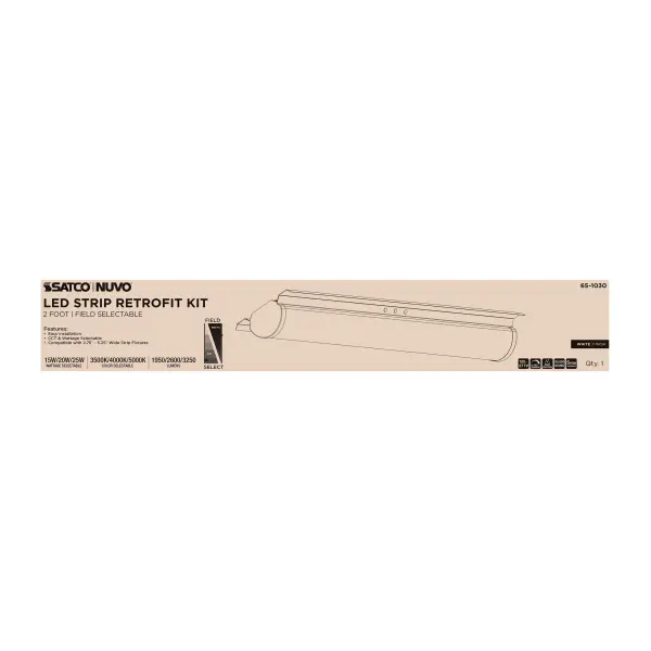 2-Foot LED Retrofit Strip Light - Selectable CCT & Wattage - Image 4
