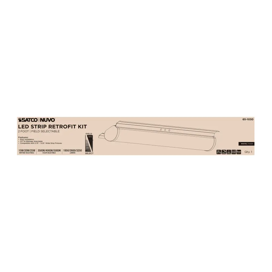 2-Foot LED Retrofit Strip Light - Selectable CCT & Wattage - Image 4