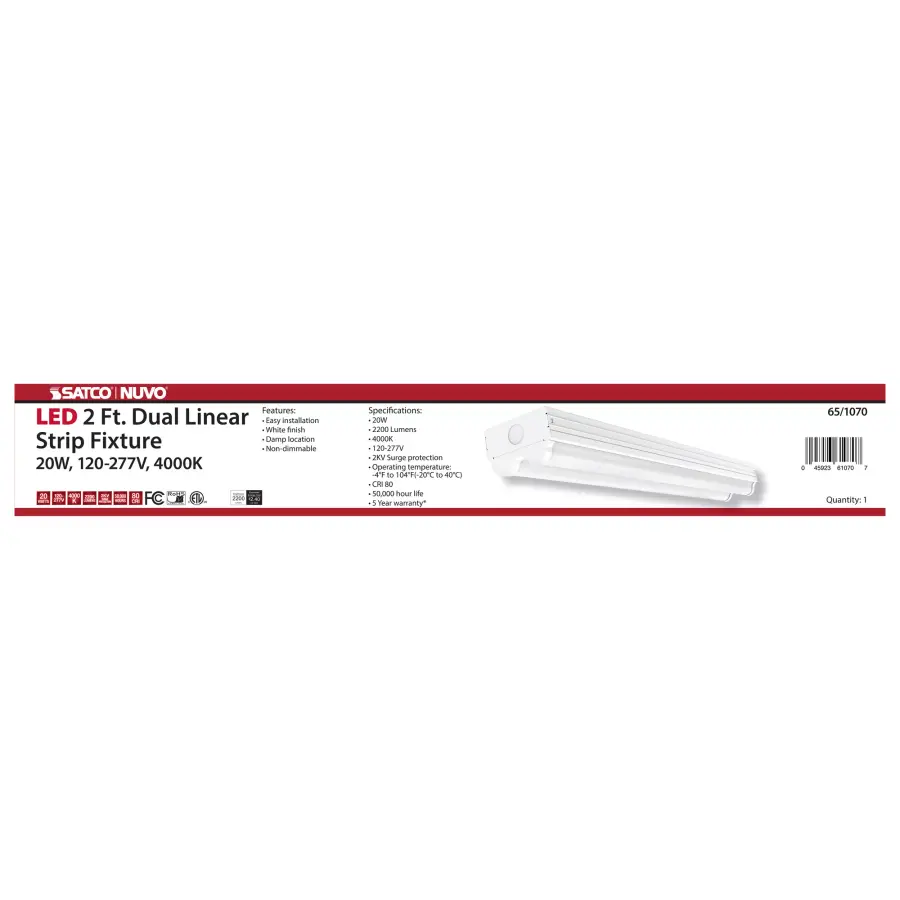 2-Foot LED Double Strip Light - 2200 Lumens - Image 11