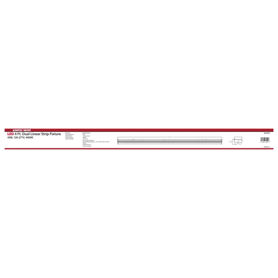 4-Foot LED Double Strip Light Fixture - 4750 Lumens - Image 11