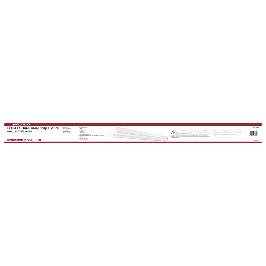 4-Foot LED Double Strip Light Fixture - 4750 Lumens - Image 12