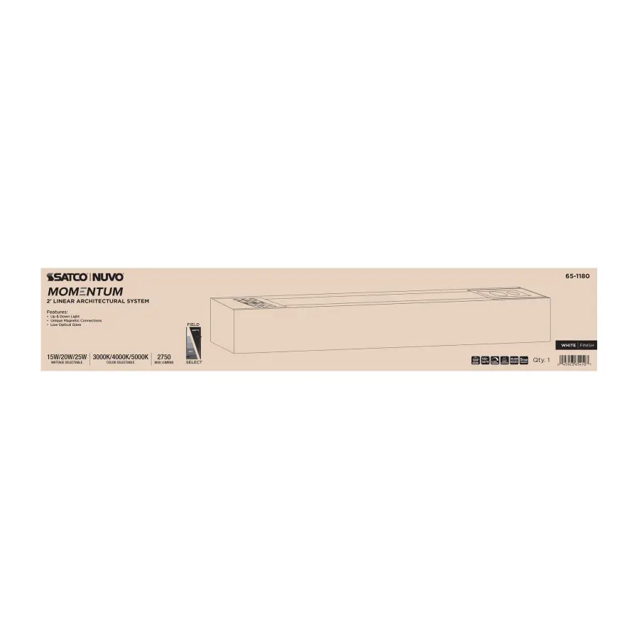 Momentum 2-Foot LED Linear Strip Light - White - Image 1