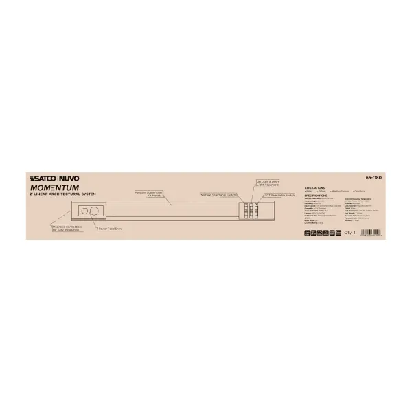 The Momentum LED linear strip delivers professional-grade lighting with field-selectable options and seamless connectivity. Its slim aluminum profile and plug-and-play installation make it ideal for modern spaces. - alternate view