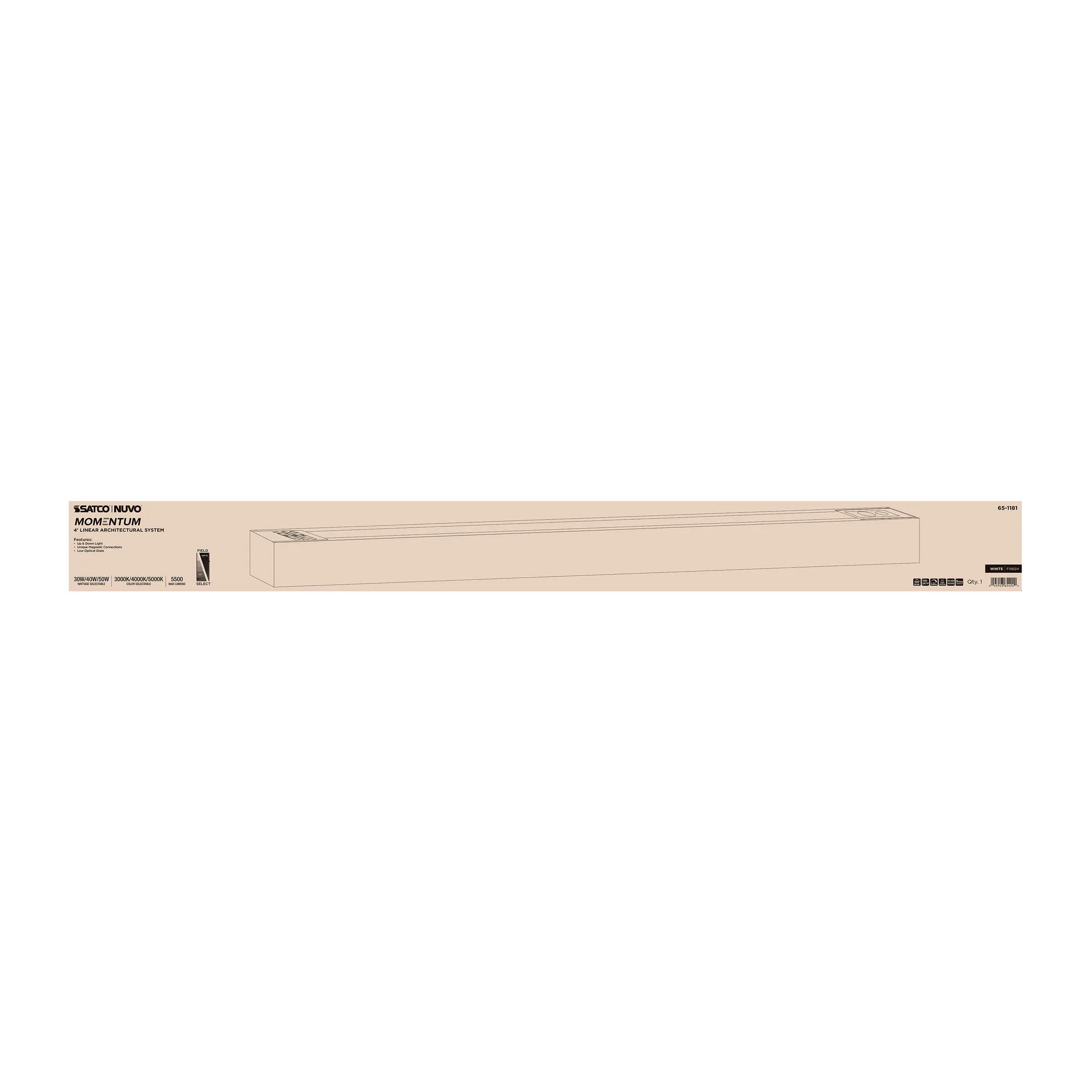 Momentum 4-Foot LED Linear Strip Light - White