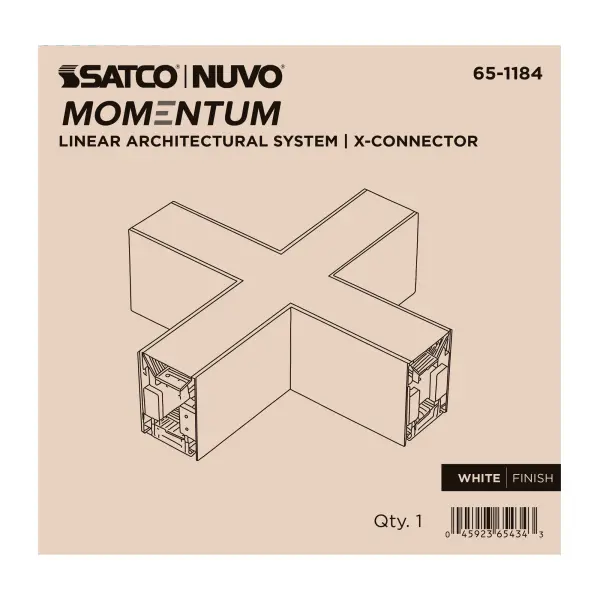 This illuminated X-connector enables limitless layout configurations in the Momentum LED linear system. With plug-and-play installation and architectural-grade aluminum construction, it's ideal for creating custom lighting designs.