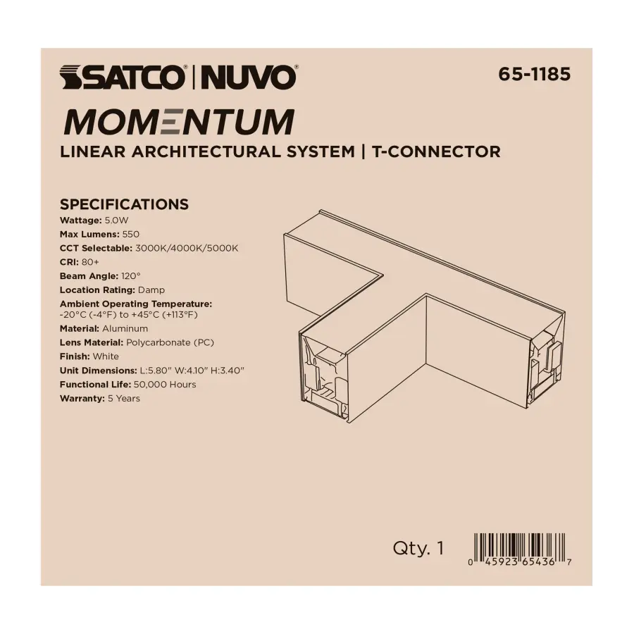 Momentum T-Connector for LED Linear System - Image 2