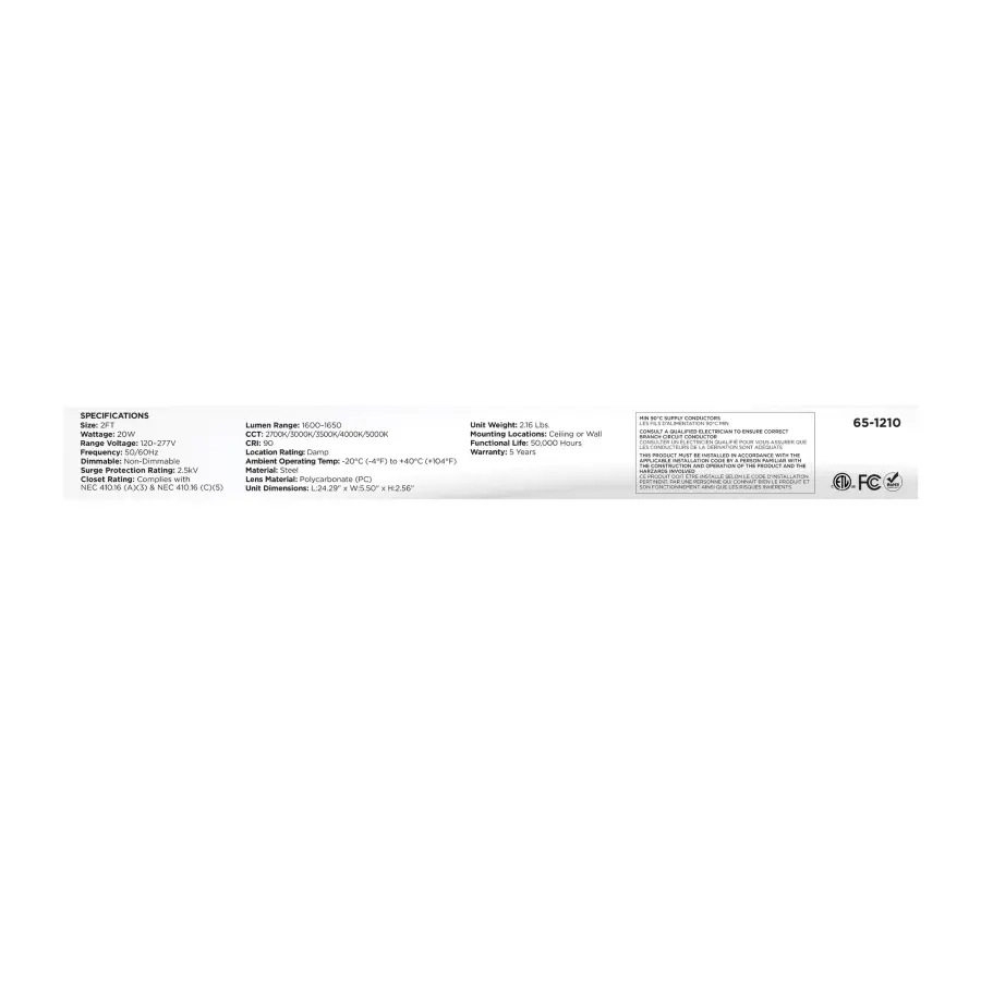 LED 2-Foot Wrap Light - 20W CCT Selectable - Image 10