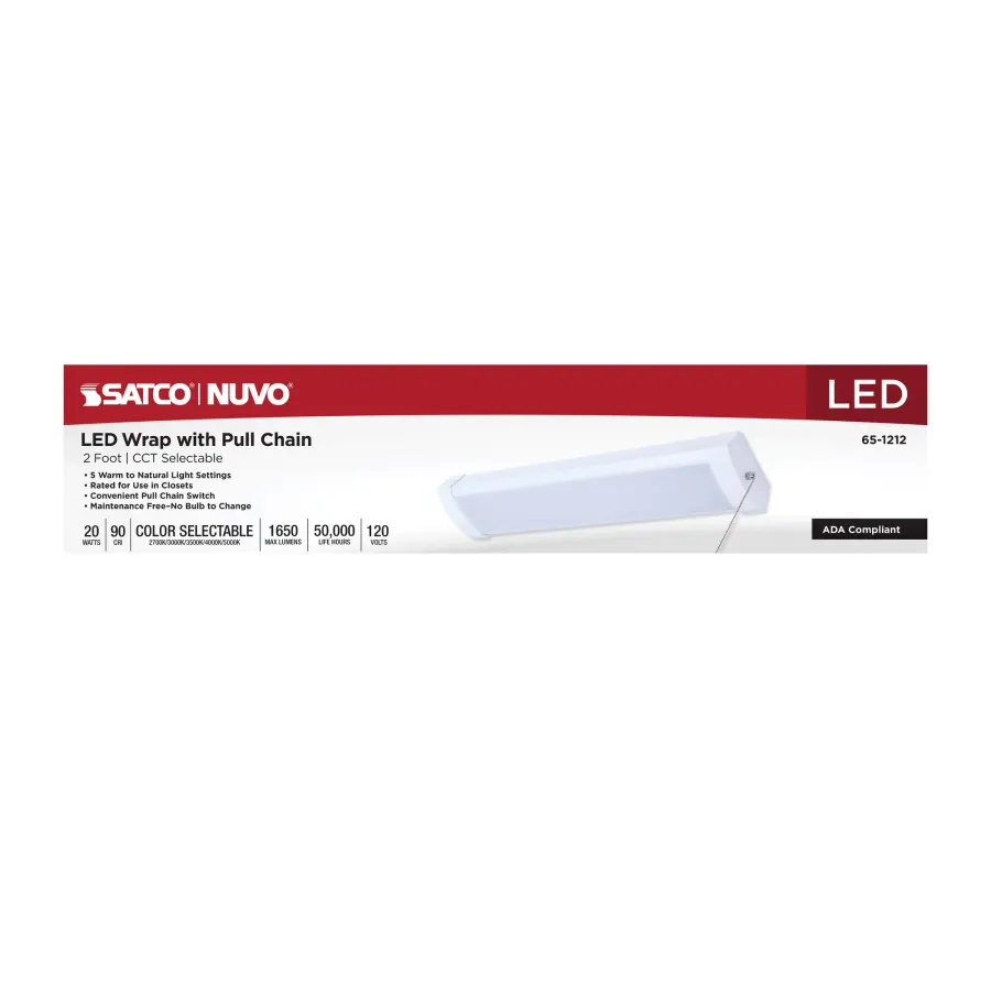 LED 2' Wrap Light with Pull Chain - 20W CCT Selectable - Image 7
