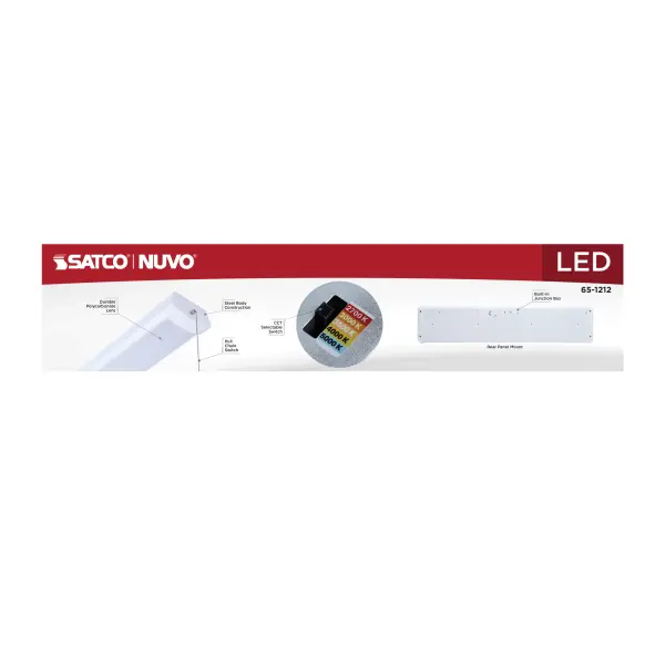 LED 2' Wrap Light with Pull Chain - 20W CCT Selectable - Image 8