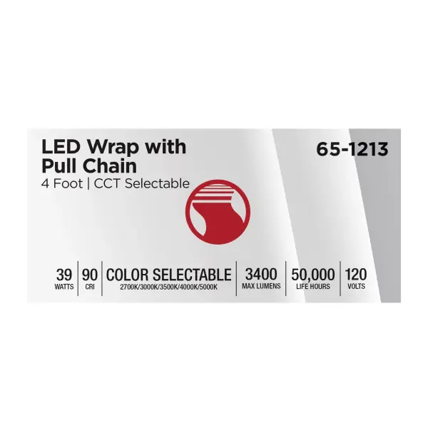 LED 4-Foot Wrap Light with Pull Chain - White - Image 9