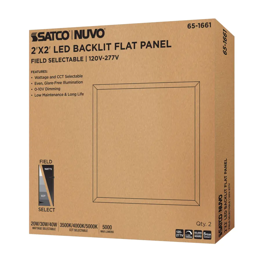 2x2 LED Backlit Panel - Wattage & Color Selectable - Image 11