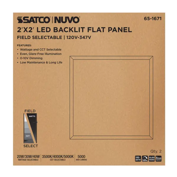 2x2 LED Backlit Panel - Wattage & Color Selectable - Image 6