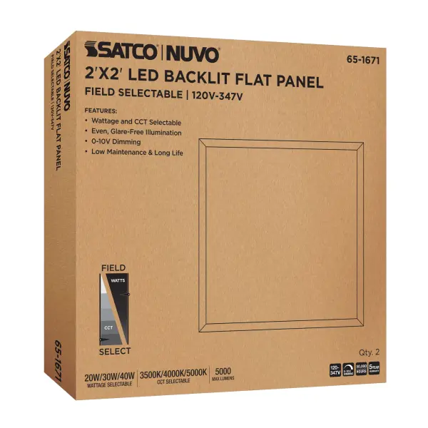 2x2 LED Backlit Panel - Wattage & Color Selectable - Image 10