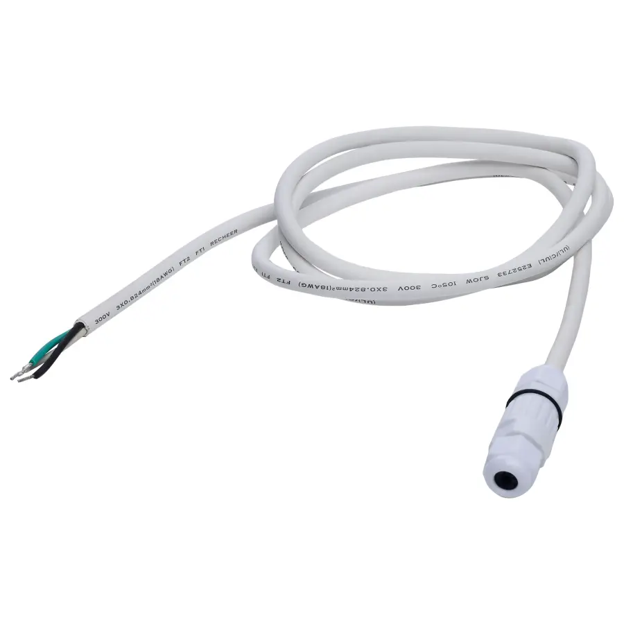 IP68 Rated Whip Connector - 5.5 ft. - White
