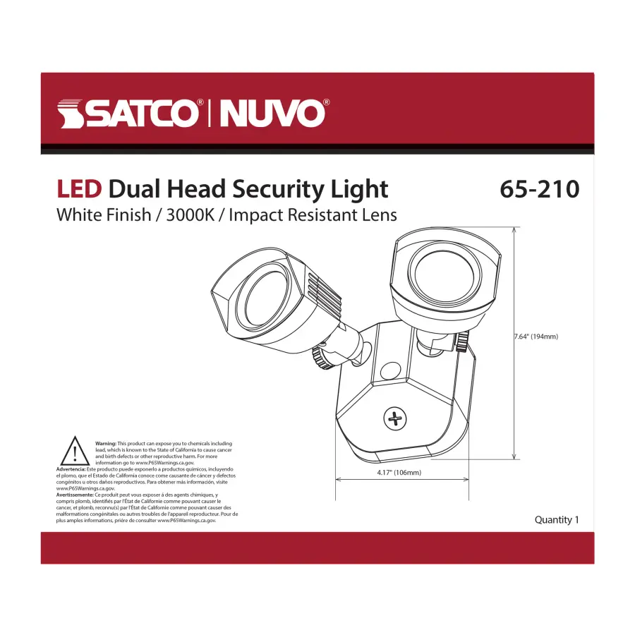 LED Dual Head Security Light - White - Image 10