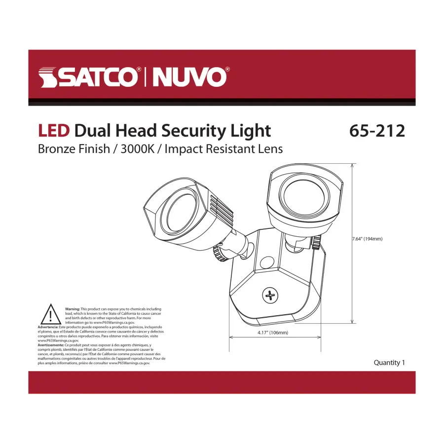 NUVO LED Dual Head Security Light - Bronze - Image 11