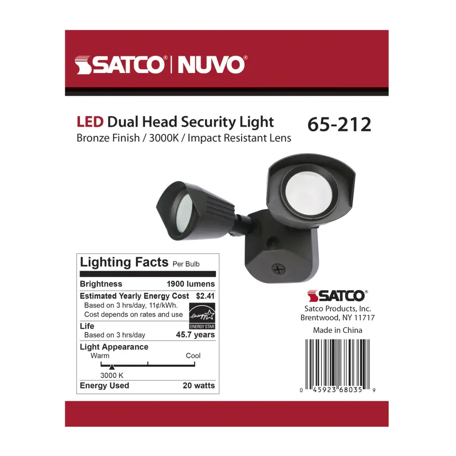 NUVO LED Dual Head Security Light - Bronze - Image 13
