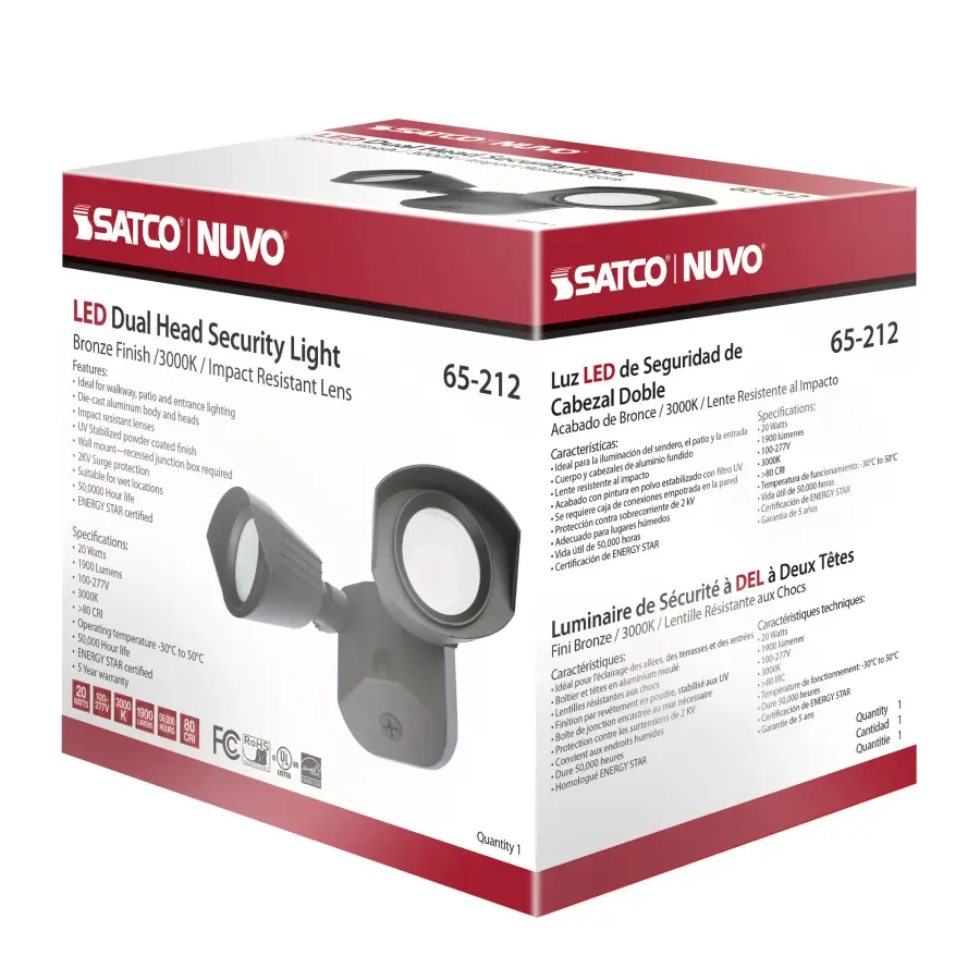 NUVO LED Dual Head Security Light - Bronze - Image 16