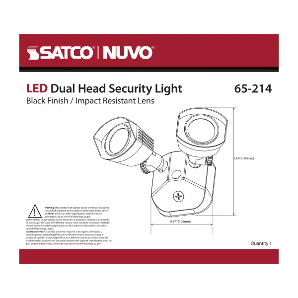 NUVO LED Dual Head Security Light - Black - Image 11