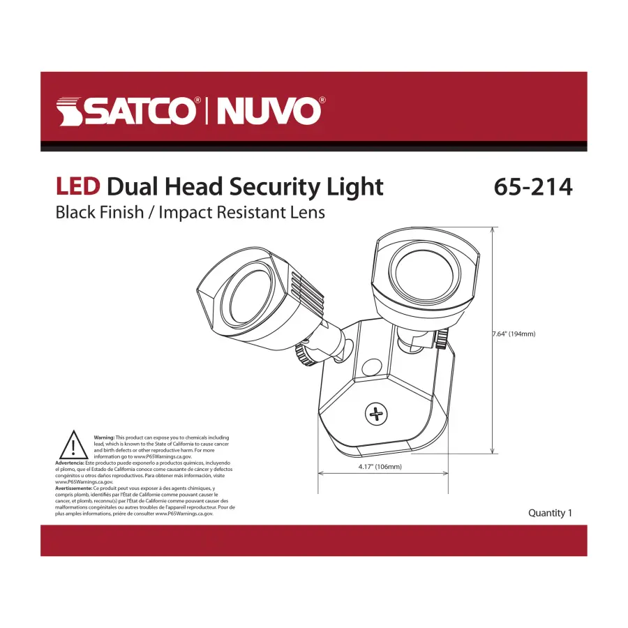 NUVO LED Dual Head Security Light - Black - Image 11
