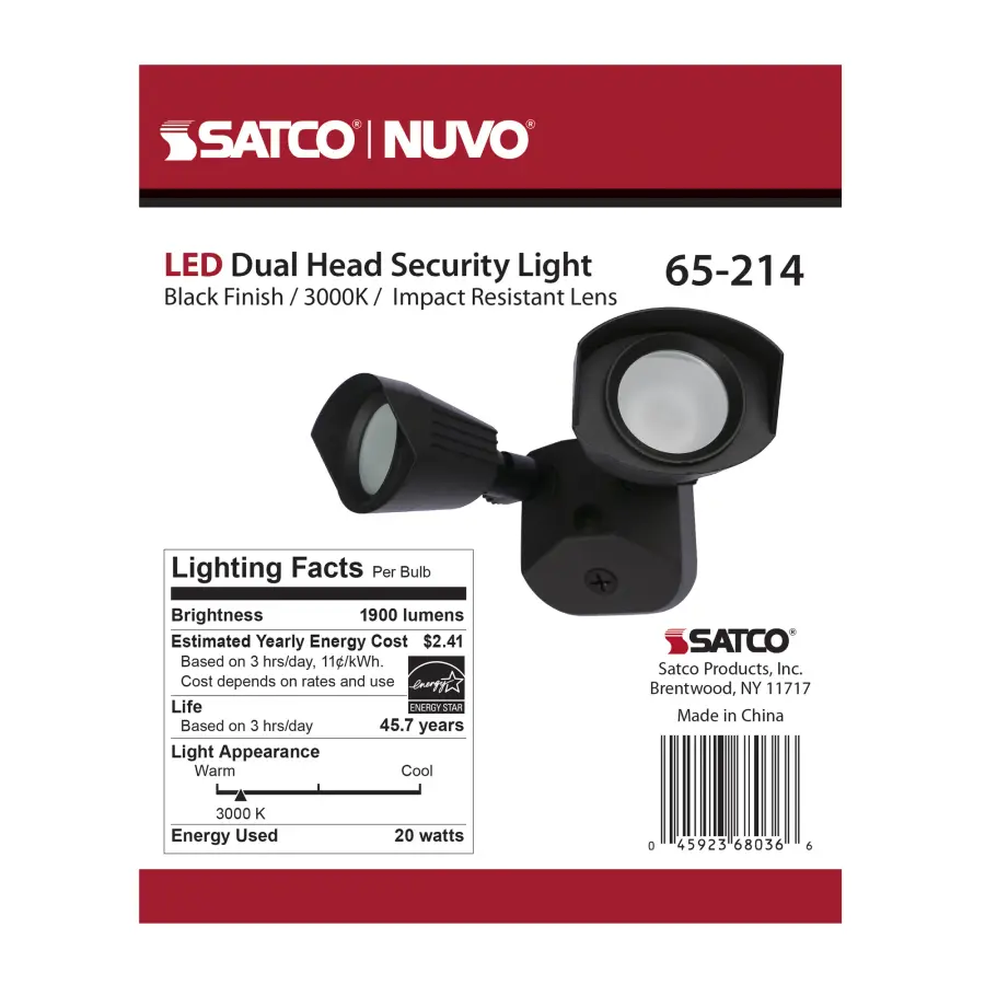NUVO LED Dual Head Security Light - Black - Image 13