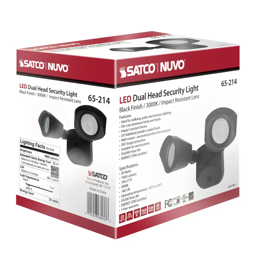 NUVO LED Dual Head Security Light - Black - Image 15