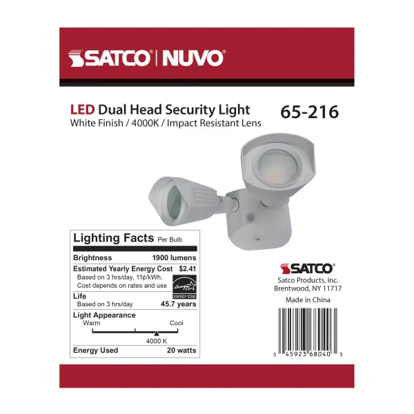 NUVO LED Dual Head Security Light - White - Image 12