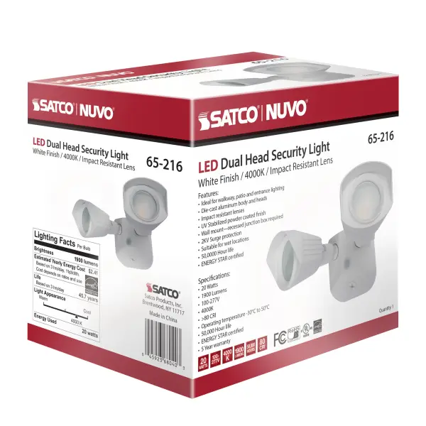 NUVO LED Dual Head Security Light - White - Image 14