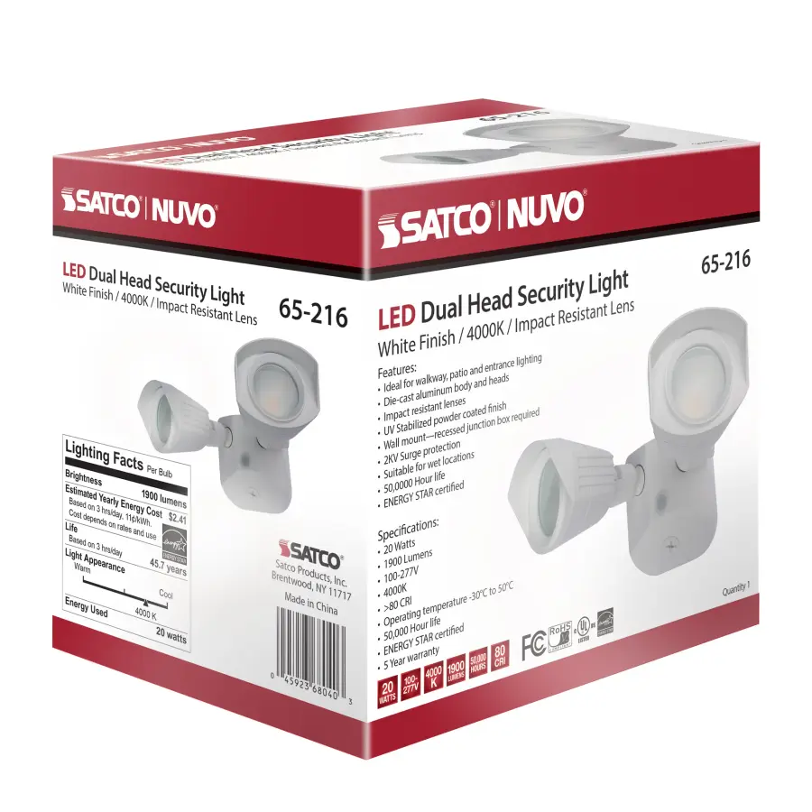 NUVO LED Dual Head Security Light - White - Image 14