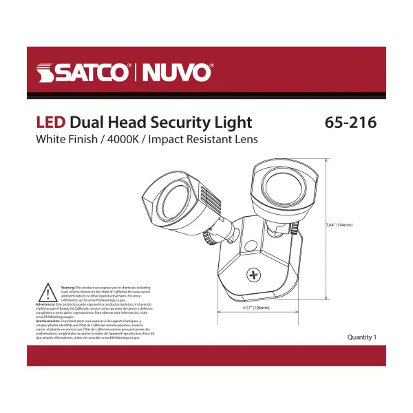 NUVO LED Dual Head Security Light - White - Image 10