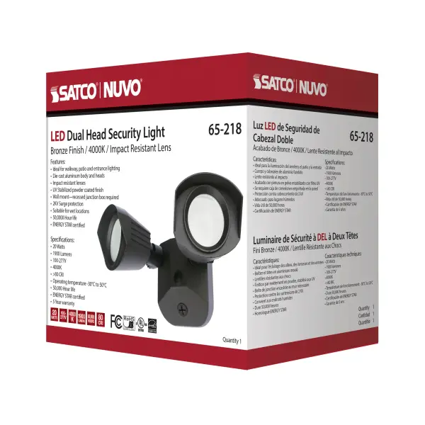 LED Dual Head Security Light - Bronze - Image 12