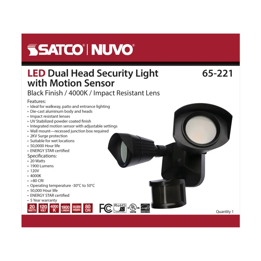 NUVO Dual Head LED Security Light with Motion Sensor - Image 14