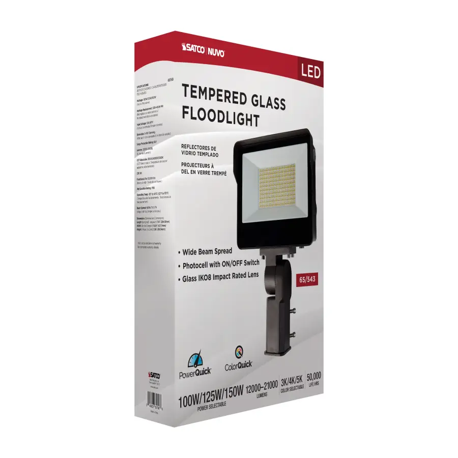 LED Tempered Glass Flood Light with Photocell - Bronze - Image 20
