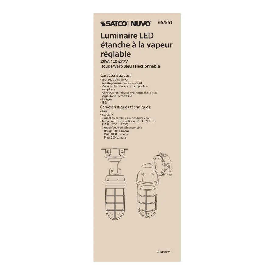 LED Adjustable Vapor Tight Fixture - 20W RGB Selectable - Image 11