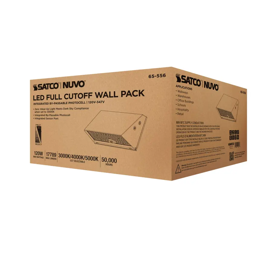 LED Full Cutoff Wall Pack - 80/100/120W - Field Selectable CCT - Bronze - Image 14