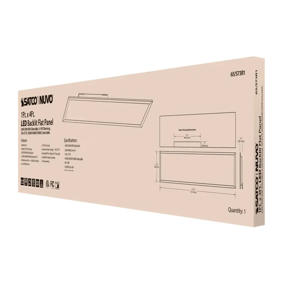 LED Backlit Flat Panel 1x4 ft - Selectable Wattage & Color Temperature - Image 13