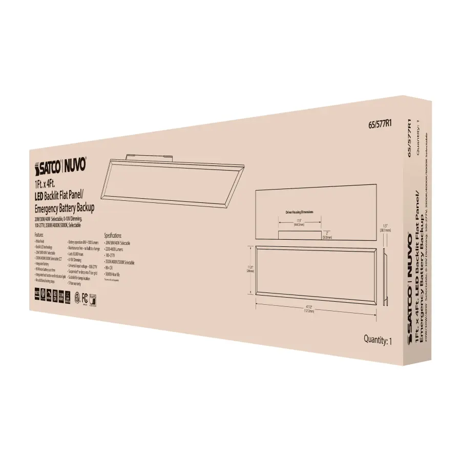 LED Emergency Backlit Flat Panel - 1x4 ft - Image 13