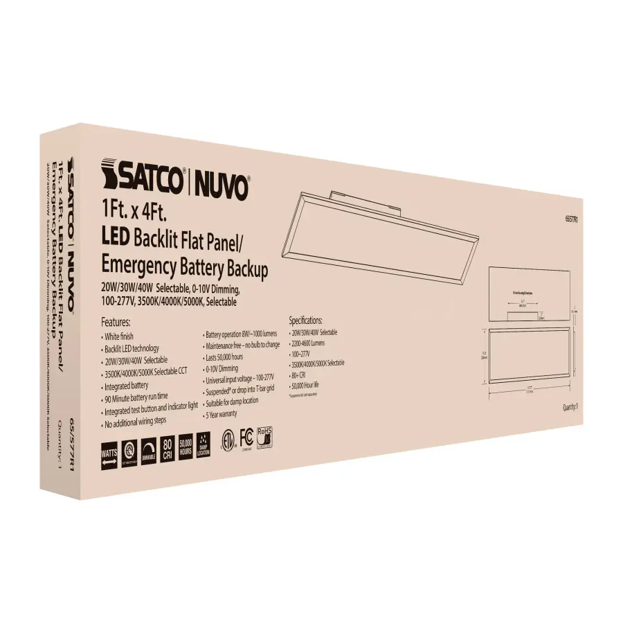 LED Emergency Backlit Flat Panel - 1x4 ft - Image 14