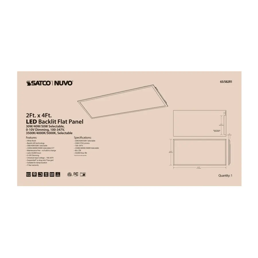 LED Backlit Flat Panel 2x4 - Selectable Wattage & Color Temperature - Image 8