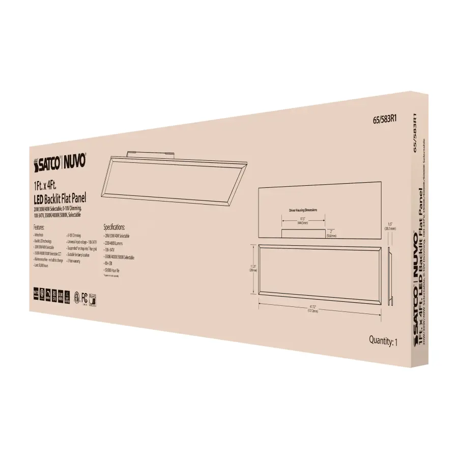 LED Backlit Flat Panel 1x4 ft - Wattage & CCT Selectable - Image 13
