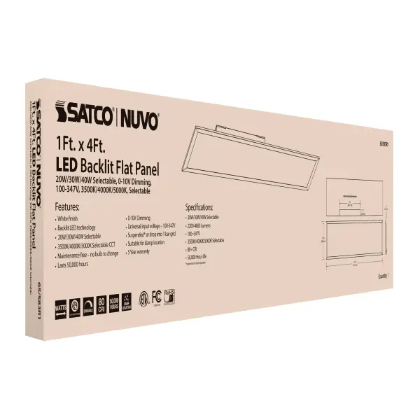 LED Backlit Flat Panel 1x4 ft - Wattage & CCT Selectable - Image 14