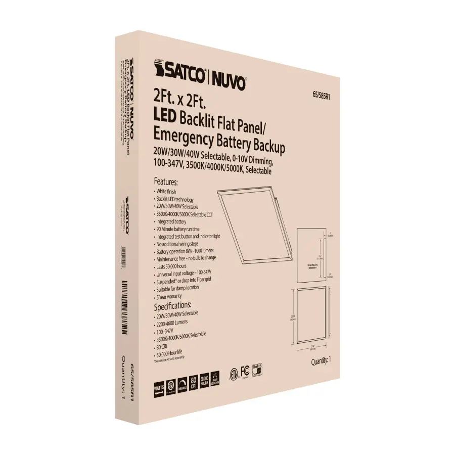 2x2 LED Emergency Backlit Panel - Selectable Wattage & Color - Image 14