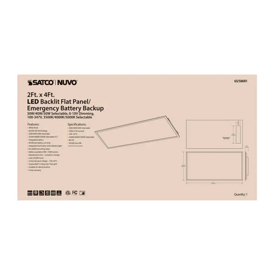 LED Emergency Backlit Flat Panel 2x4 - Image 9