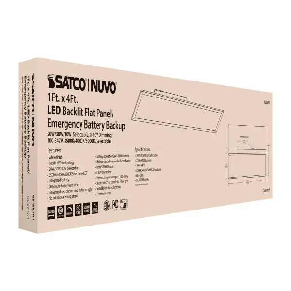 LED Backlit Flat Panel with Emergency Backup - 1x4 ft - Image 14