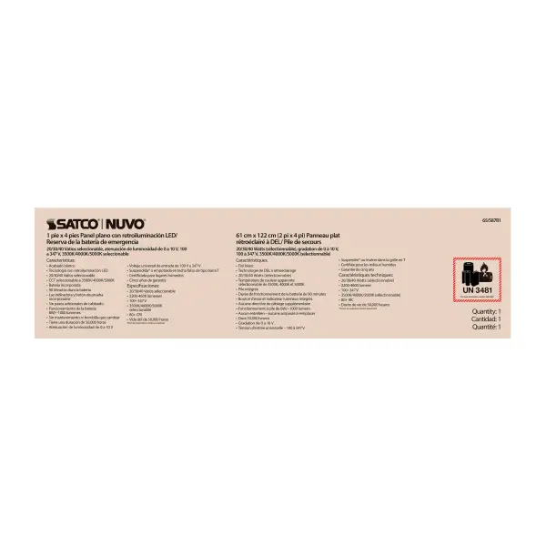 LED Backlit Flat Panel with Emergency Backup - 1x4 ft - Image 10