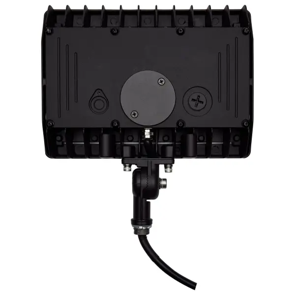 This 70-watt LED flood light delivers powerful 10,030-lumen output with natural 5000K daylight white illumination. Built with durable aluminum alloy in a bronze finish, it offers versatile mounting options and 50,000 hours of reliable performance for outdoor security and architectural applications. - alternate view