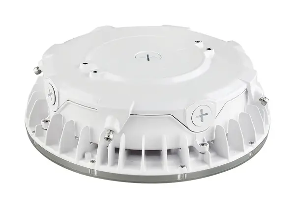 This 40-watt LED canopy fixture delivers 4,425 lumens with selectable color temperatures, making it ideal for garages, covered patios, and commercial spaces. Rugged construction withstands tough conditions while offering flexible installation options. - alternate view